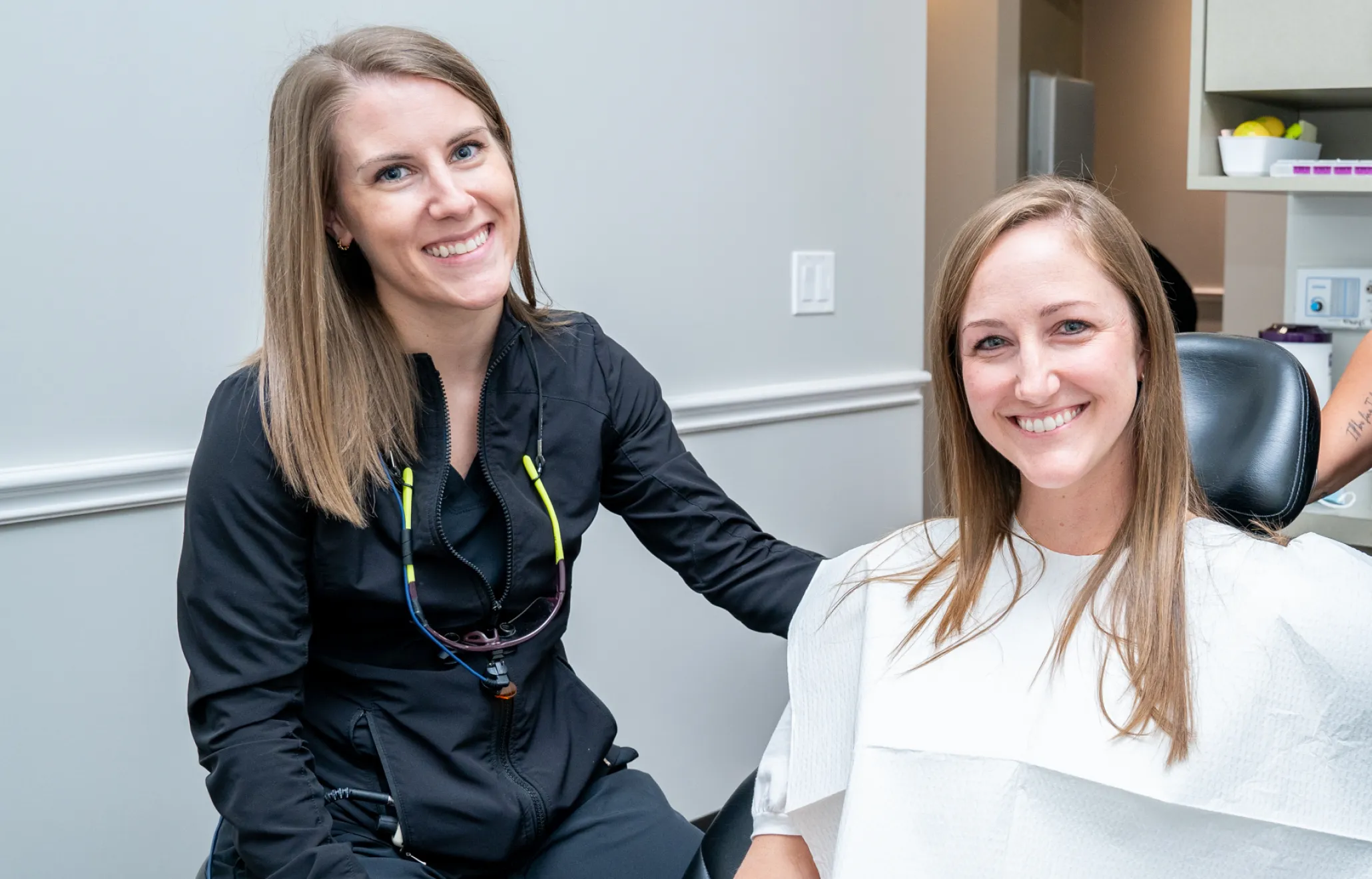 Towne Lake Dentistry dentist with patient